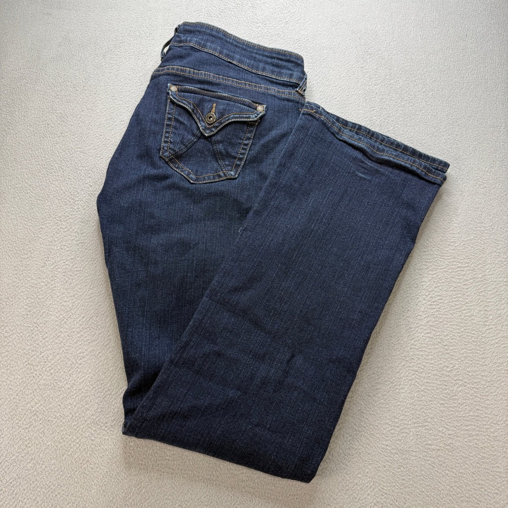 dELiAs Reese Bootcut Jeans Womens 11/12L Blue Cotton Blend Flap Pocket Y2K